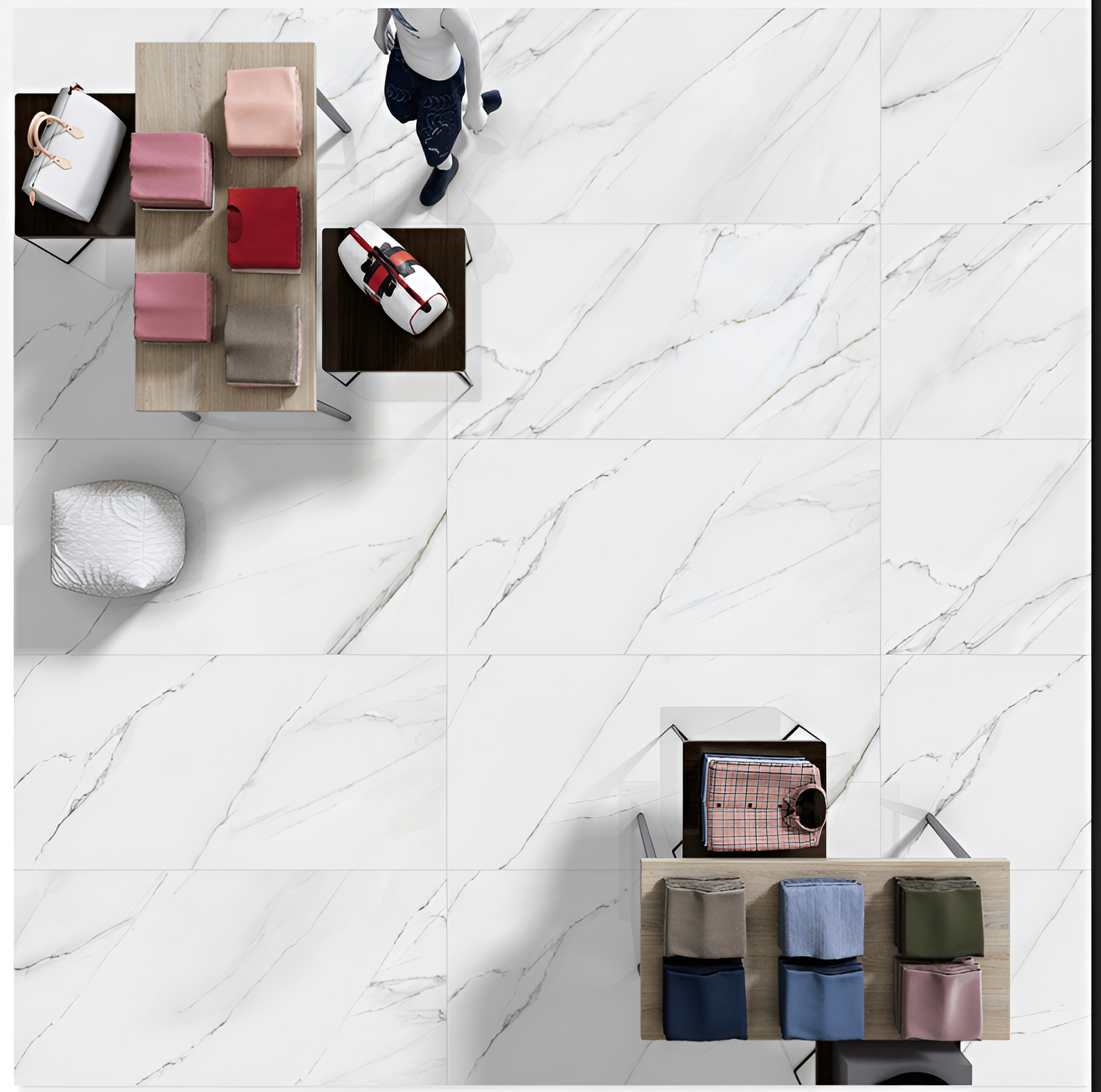 Elevate spaces with tile innovation - large slab on stand